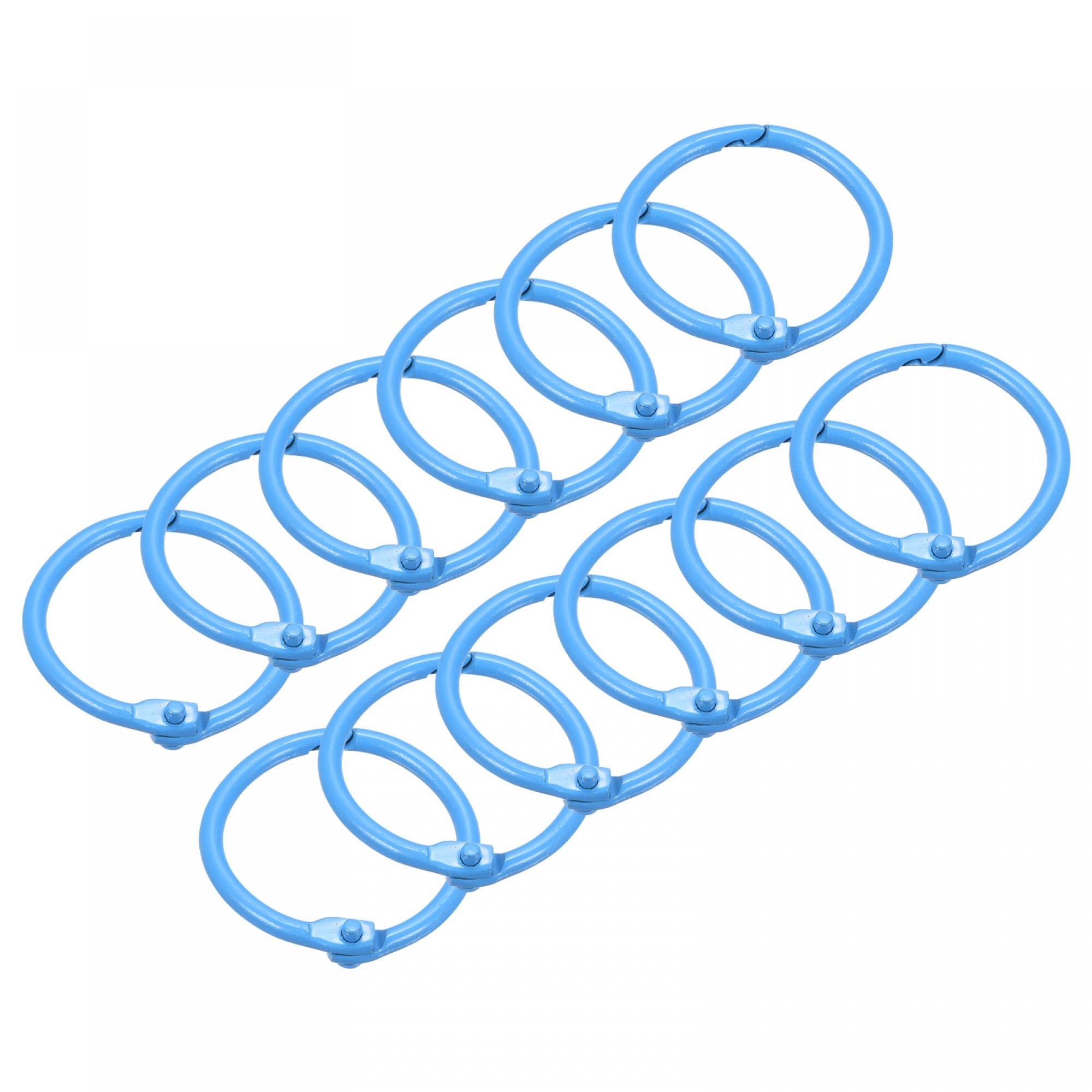 sourcing map Loose-Leaf Binder Rings, 30mm/ 1.2 inch Metal Book Ring Key Holder for Home, Office Supplies, Blue, 12Pack