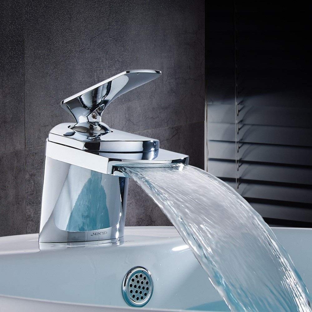 Mitigeur cuisine laiton massif cascade argenté durable