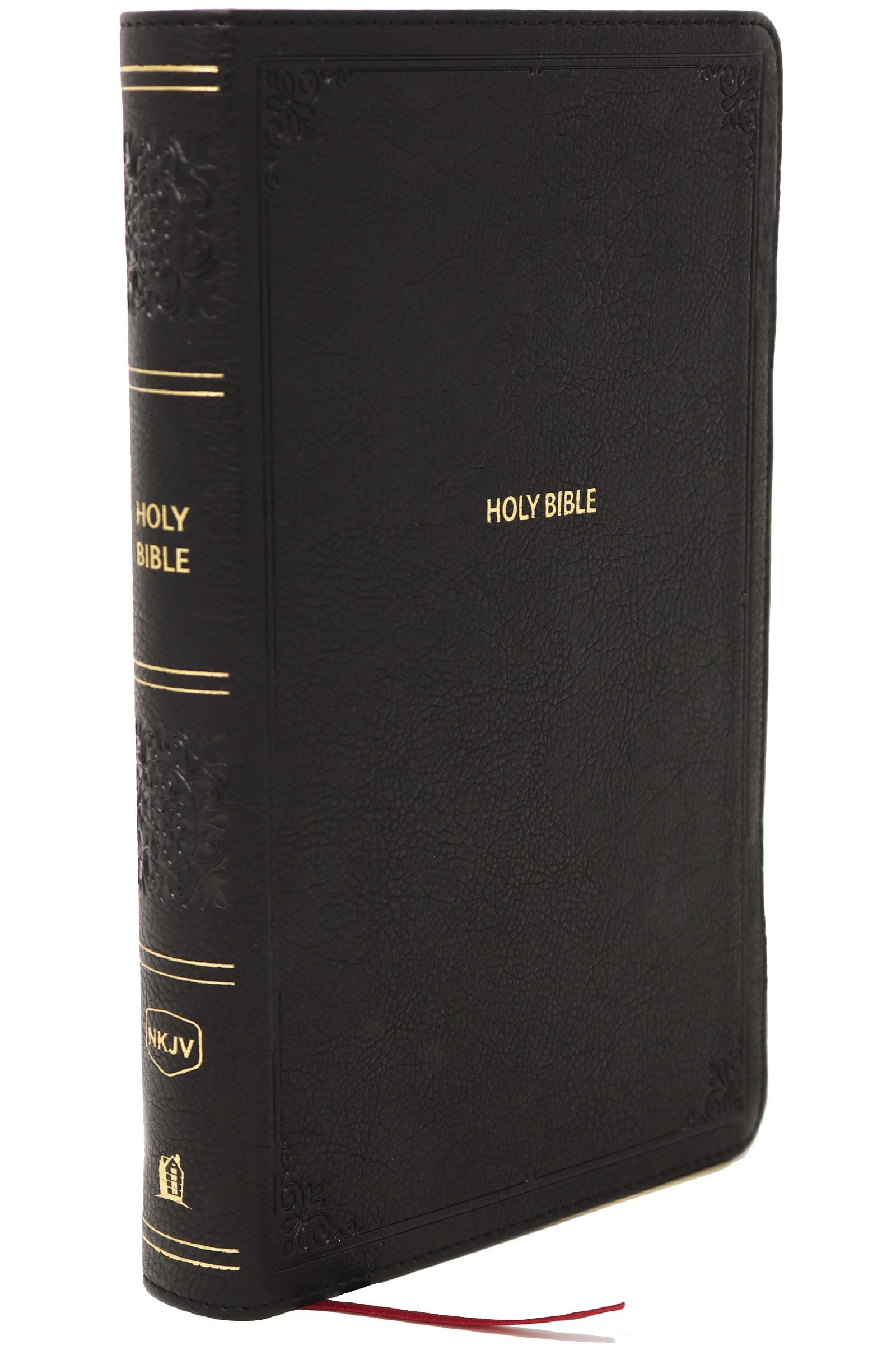 NKJV Giant Print End-of-Verse Reference Bible, Black Leathersoft, Red Letter, Comfort Print (Thumb Indexed): Holy Bible
