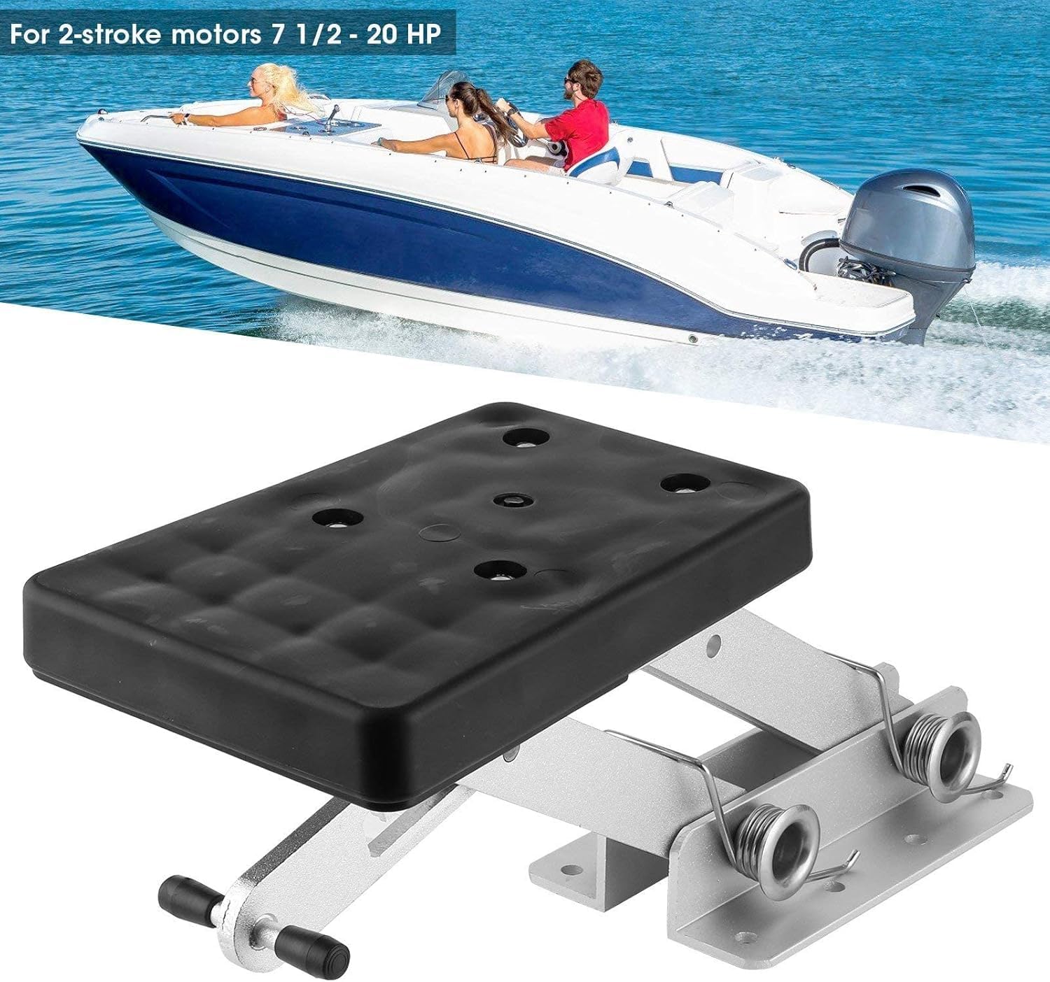 Aramox Motor Motorhalterung, Außenbordmotor-Halterung,Aluminium-Außenborder-Zusatzmotorhalterung Halterung Einstellbar für 2-Takt 7,5-20 PS