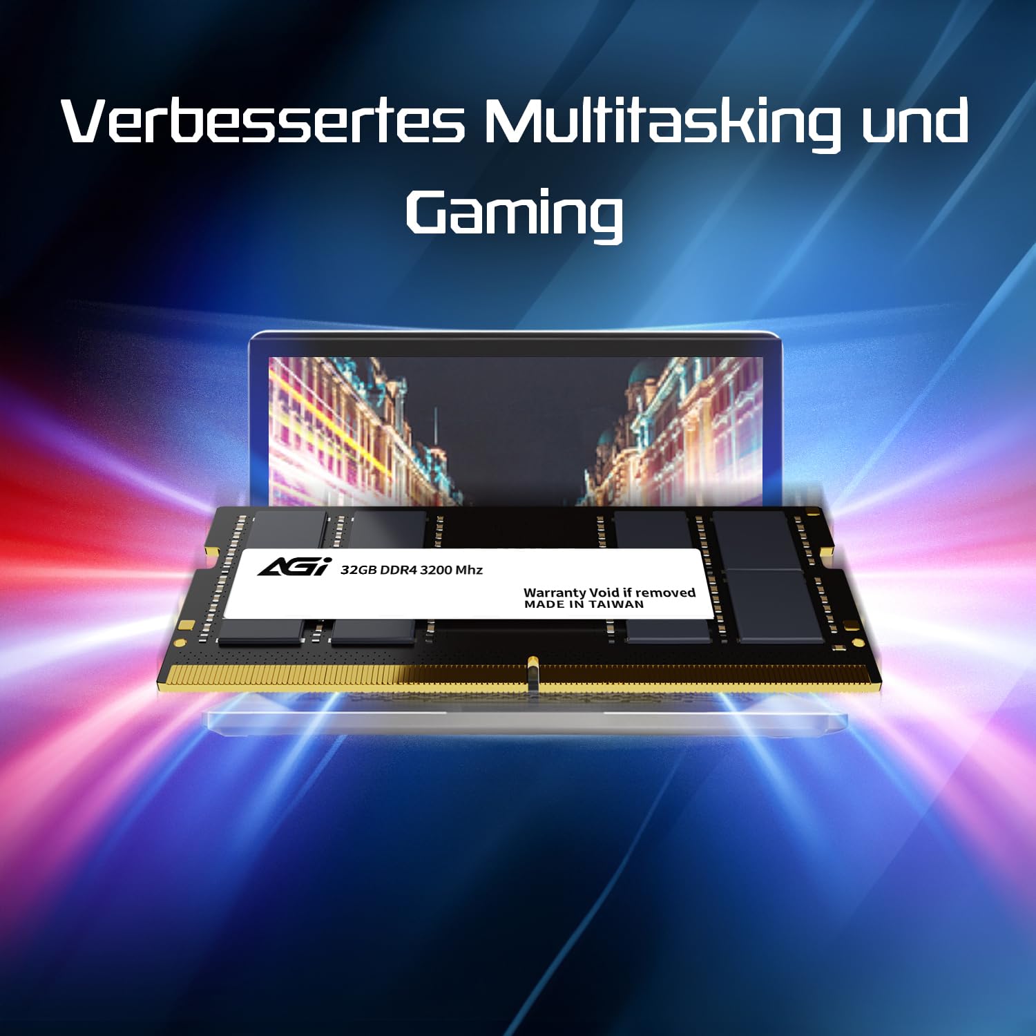 AGI SD138 32GB DDR4 RAM SODIMM 3200 MHz 260 Pin Arbeitsspeicher Laptop | Latenz CL22, Non-ECC Speichermodul, Zuverlaessiges Hardware Upgrade voll kompatibel mit Laptops und Notebooks