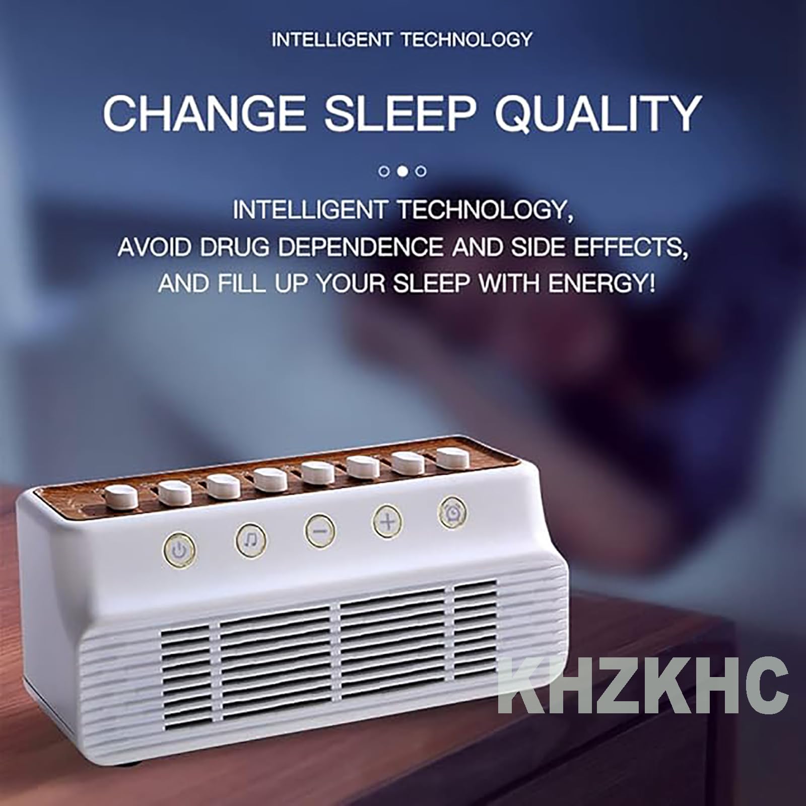 Máquina de sonido, altavoz portátil de ruido blanco con 8 sonidos naturales para ayuda al sueño, reducción inteligente de ruido para relajación y alivio del estrés