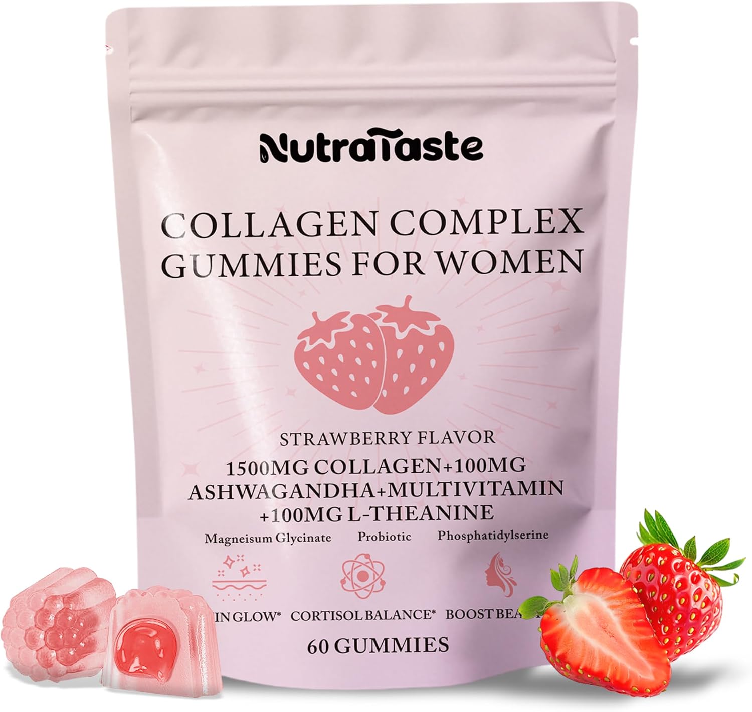 Collagen Gummies for Women | Biotin, Vitamins, Probiotics & Ashwagandha | Skin, Hair & Nails Supplement | Sugar Free, Non-GMO, Gluten Free | Strawberry Flavor – 30 servings Collagen Gummies for Women | Biotin, Vitamins, Probiotics & Ashwagandha | Skin, Hair & Nails Supplement | Sugar Free, Non-GMO, Gluten Free | Strawberry Flavor – 30 servings