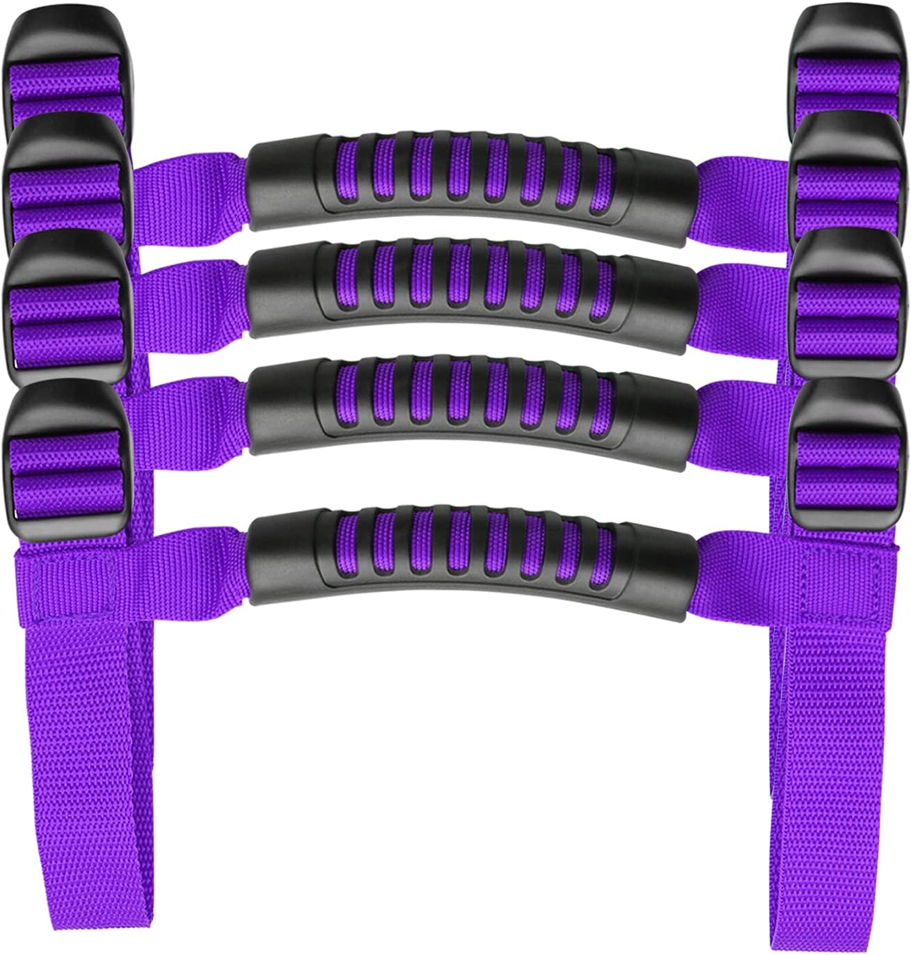 Bentolin 4 x Grip Handle Holder Roll Bar Grab Handles Compatible with Jeep Wrangler Accessories 1987-2021 YJ TJ LJ JK JL Sports Sahara Freedom Rubicon X & Unlimited (Purple)