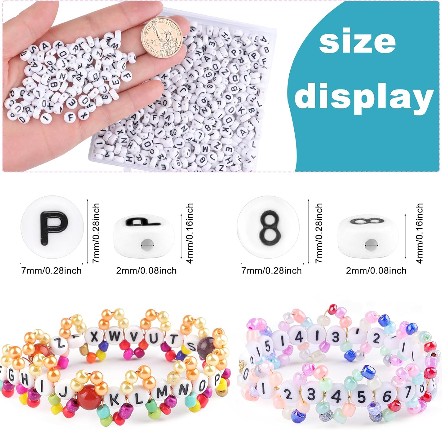 1500pcs Letter D Beads Bulk, Letter Beads, Alphabet Bead for Friendship Bracelets, Jewelry Making Supplies,DIY Making Kit - Image 3