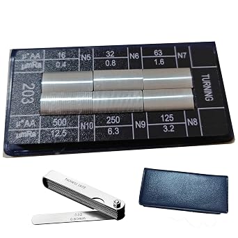 6Pcs Turning Surface Roughness Comparators,Roughness Test Block Ra0.05-12.5mm Microfinish Comparato Set for Lathe Machinery Manufactur Teach (6pcs Turning Surface Roughness comparators)