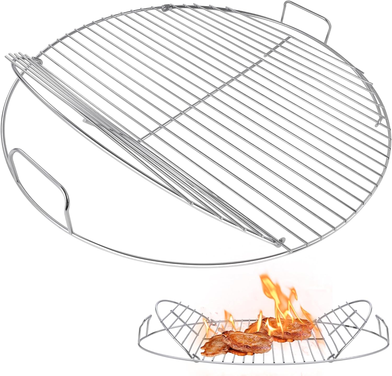Replacement Cooking Grate, Hinged Cooking Grate for 22” Charcoal Grill 22” Replacement Hinged Cooking Grate