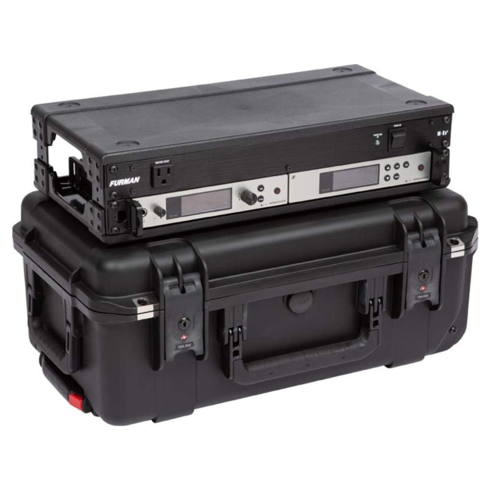 iSeries 2U Shallow Fly Rack, Waterproof Polypropylene Hard Case with Durable Latches for Travel and Storage, Ideal for Musicians, 9 Inch, Black