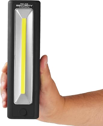 Police Security Widescope Worklight Flashlight - 350 Lumen LED Light, Broad Beam Portable Work Light with Magnetic Base & Hook, 25 Meter Beam Distance, Hands-Free Utility Light for Work & Home