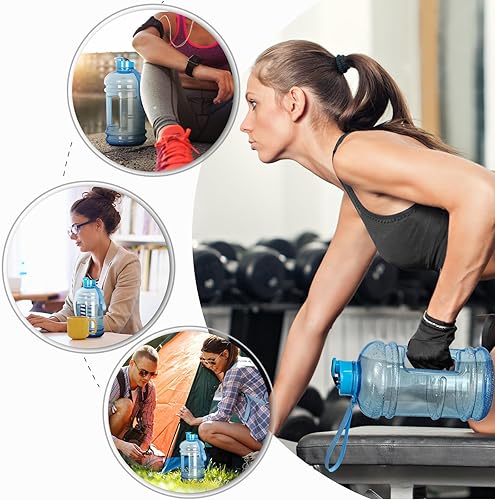 Miniatura 7 de TOOFEEL Botella de agua de gimnasio de 2.2 litros  100% a prueba de fugas, botella de agua deportiva grande de más de 74 onzas con volumen visible