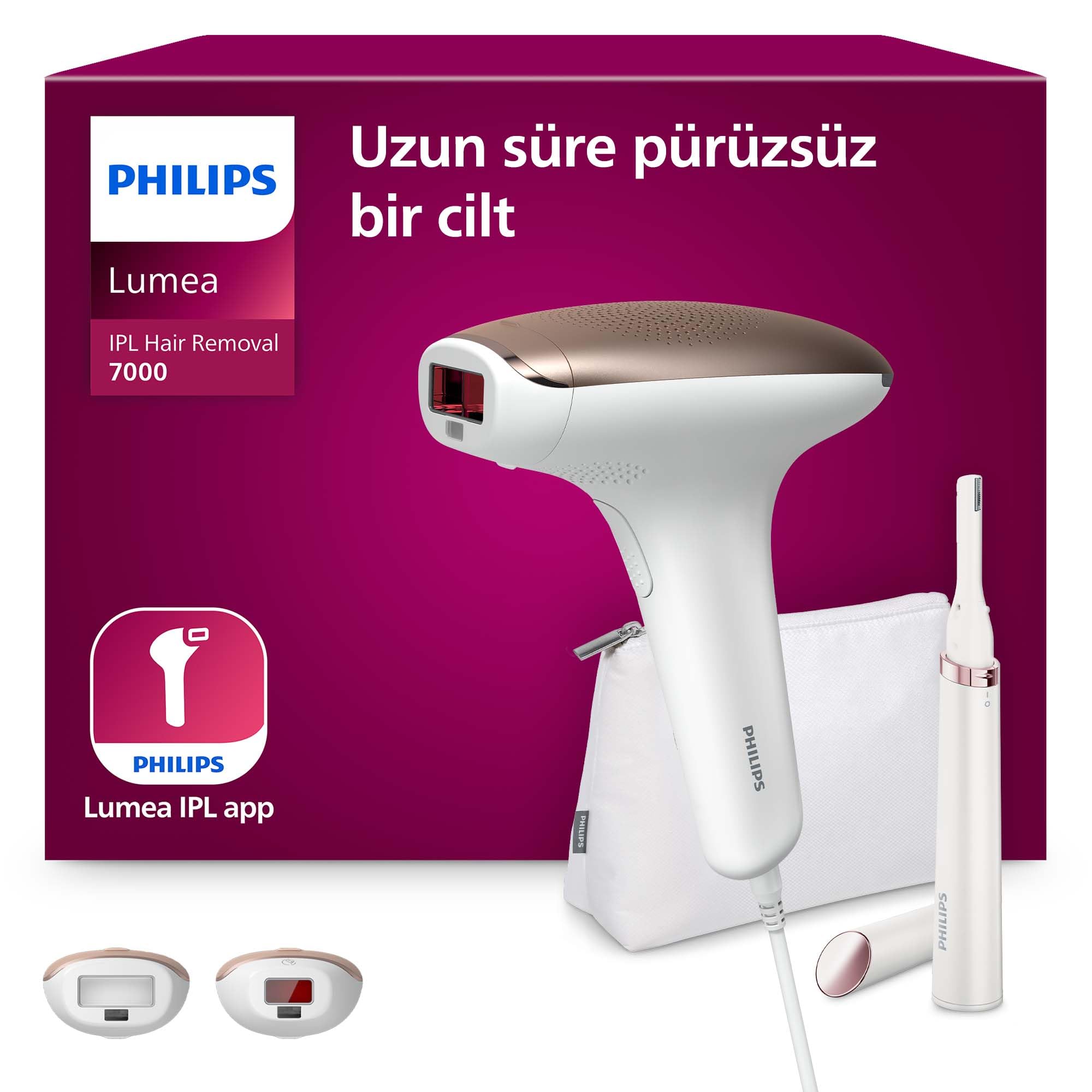 Philips Lumea BRI921/00 - Dispositivo di depilazione IPL avanzato con 2 attacchi per viso e corpo, edizione speciale Beauty con rifinitore a penna compatta satinato, con rifinitore a penna compatta
