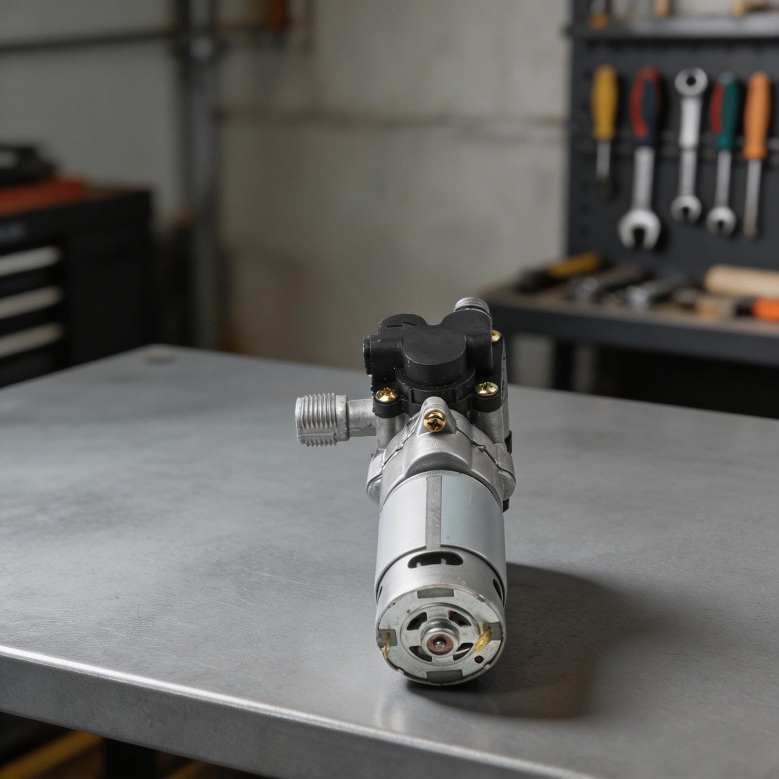 21 V Kolbenpumpenmotor für kabellosen Hochdruckreiniger, Metall, kompakt, einfache Installation, Autowaschanlage, Gartenbewässerung, Tankentwässerung (A)