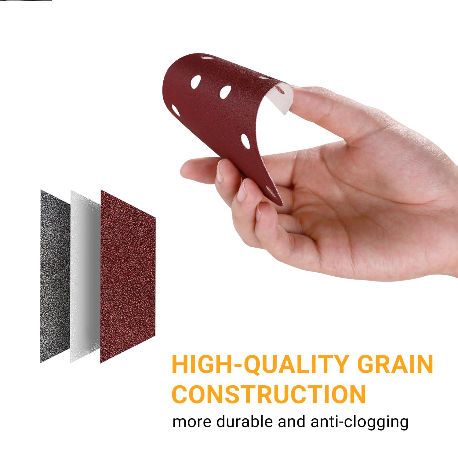 DEKOPRO 50 szt. Tarcze szlifierskie 140 mm x 100 mm, tarcze szlifierskie z 11 otworami do szlifierki mimośrodowej i szlifierki orbitalnej(P40/P80/P120/P180/P240)
