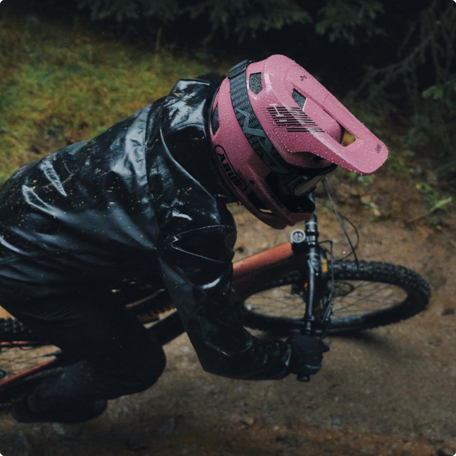 ABUS Casco Downhill HiDrop, Fullface, Blush Red, Talla M | Casco de bicicleta ASTM con carcasa ABS para bicicleta de montaña, descenso, Enduro y Bikepark, para adultos y jóvenes