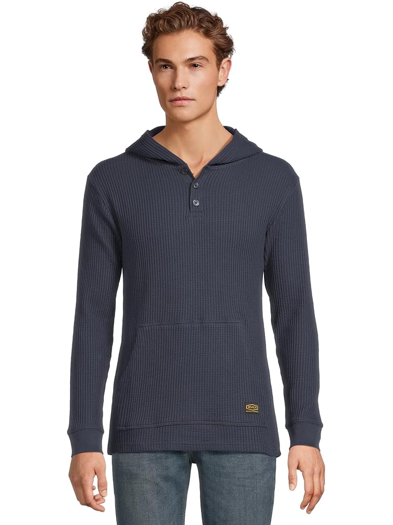 Blue RVCA Dayshift Thermal Hooded Henley