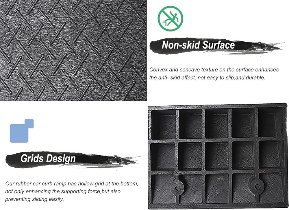 Rampa para silla de ruedas, rampa de umbral de goma antideslizante para puertas, entradas de vehículos, baños, construcción de goma sólida duradera