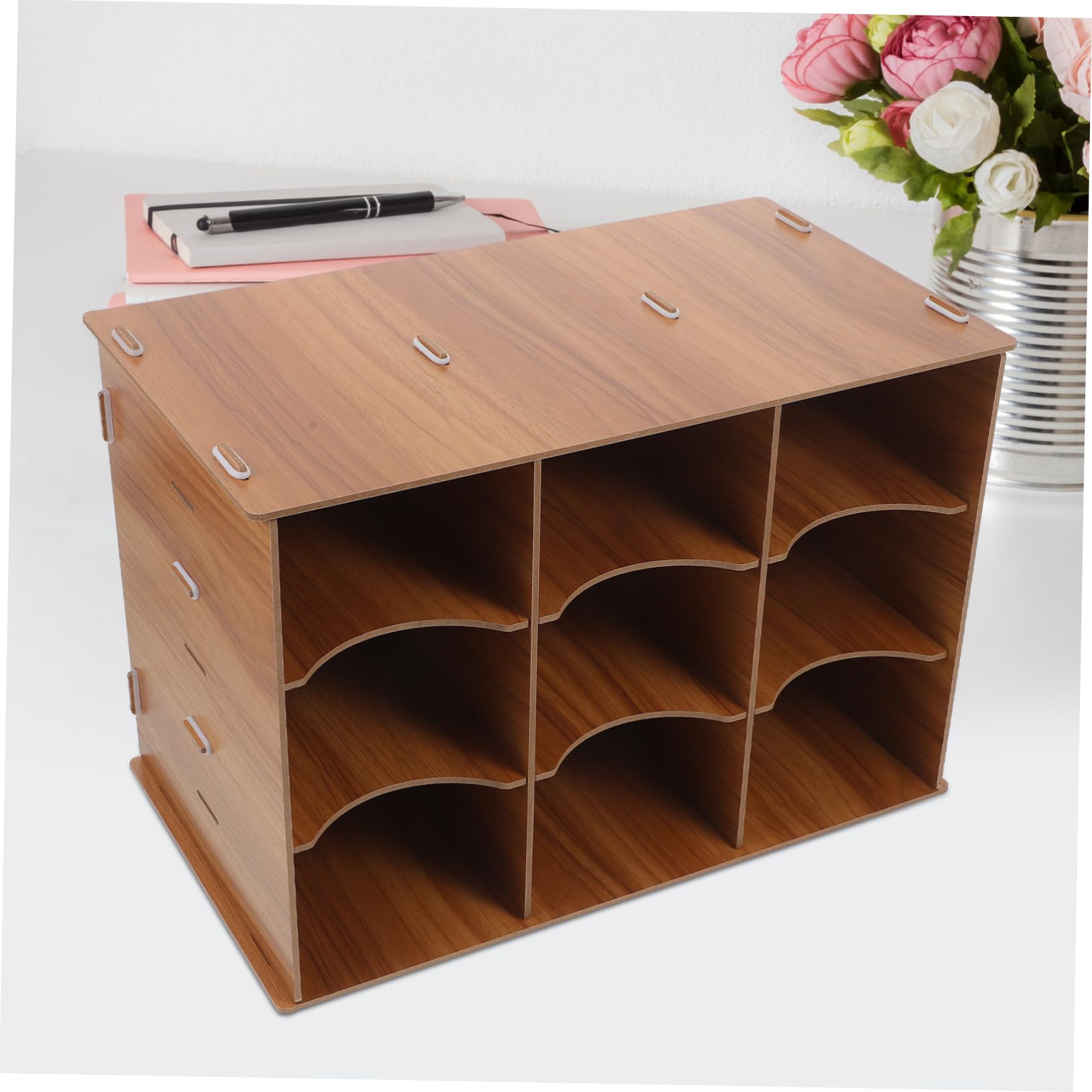 HOMSFOU Soporte De Almacenamiento De Archivos Organizador De Escritorio Caja De Almacenamiento De Archivador De Escritorio