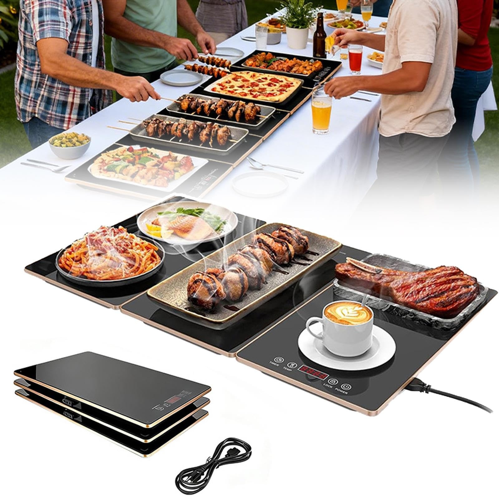 Calentadores For Bandejas De Comida Buffet,Configuración De 8 Temperaturas