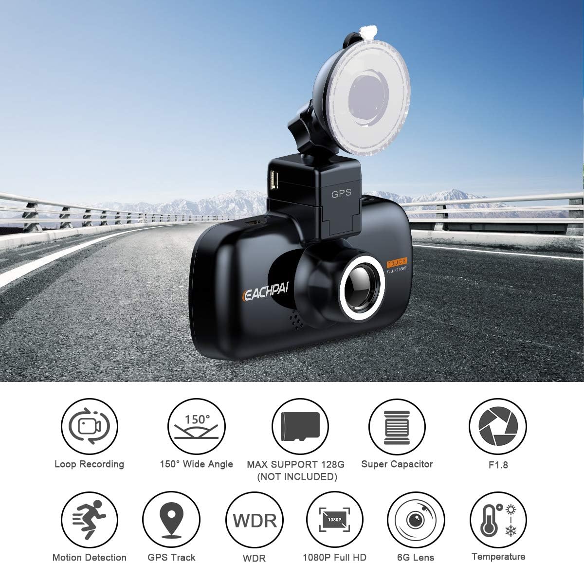 Frее Shірріng 🛒 Car Dash Cam GPS, EACHPAI K2 3 IPS Touch Screen Dash Camera Front for Cars 1080P Dashboard Camera 150°Wide Angle Super Capacitor WDR G-Sensor Loop Recording