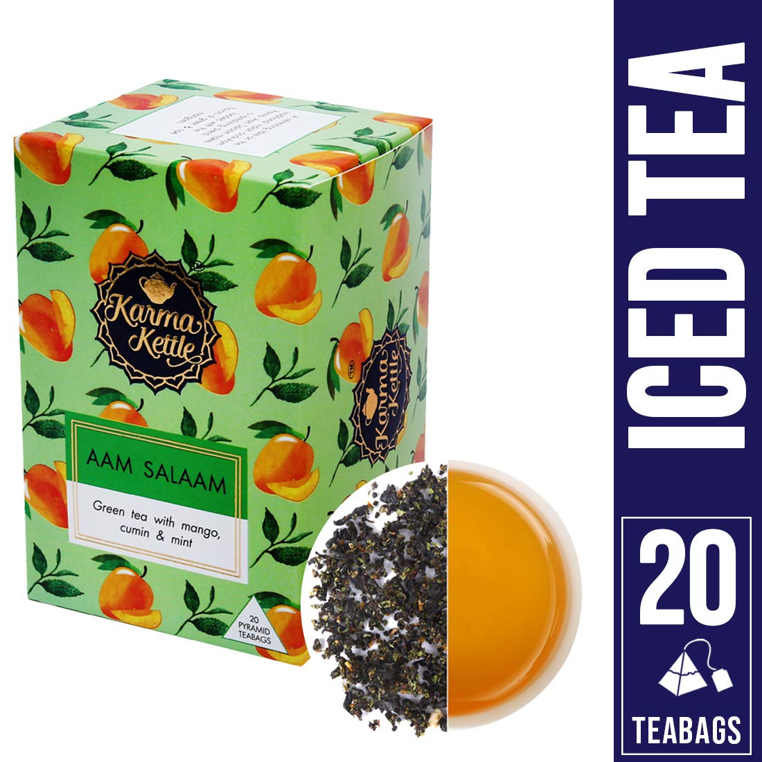 Karma Kettle Karma Kettle, Aam Salaam- Mango Tea, Black Tea with Mangoes & Cumin, Fruit Tea, Healthy and Delicious, No Added Sugar, Low in Calories, 20 Pyramid Teabags, 530 g - Image 5 thumbnail