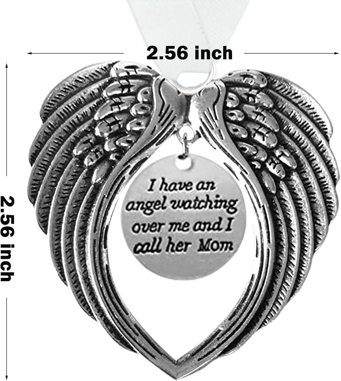 Adorno conmemorativo de alas de ángel de Navidad con texto en inglés "I Have a Angel Watching Over Me I Call Him Dad in Memory of Loved One Loss of