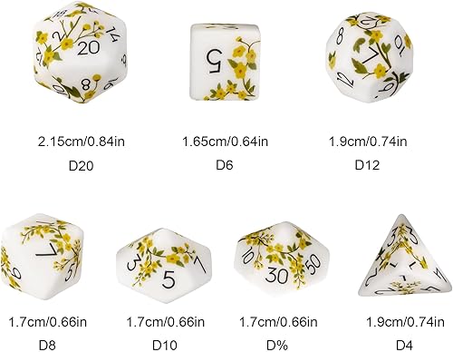 Miniatura 225 de Juego de dados de queso, juego de dados DND poliédricos de resina amarilla para juegos de rol D&D y otros juegos de mesa Dados