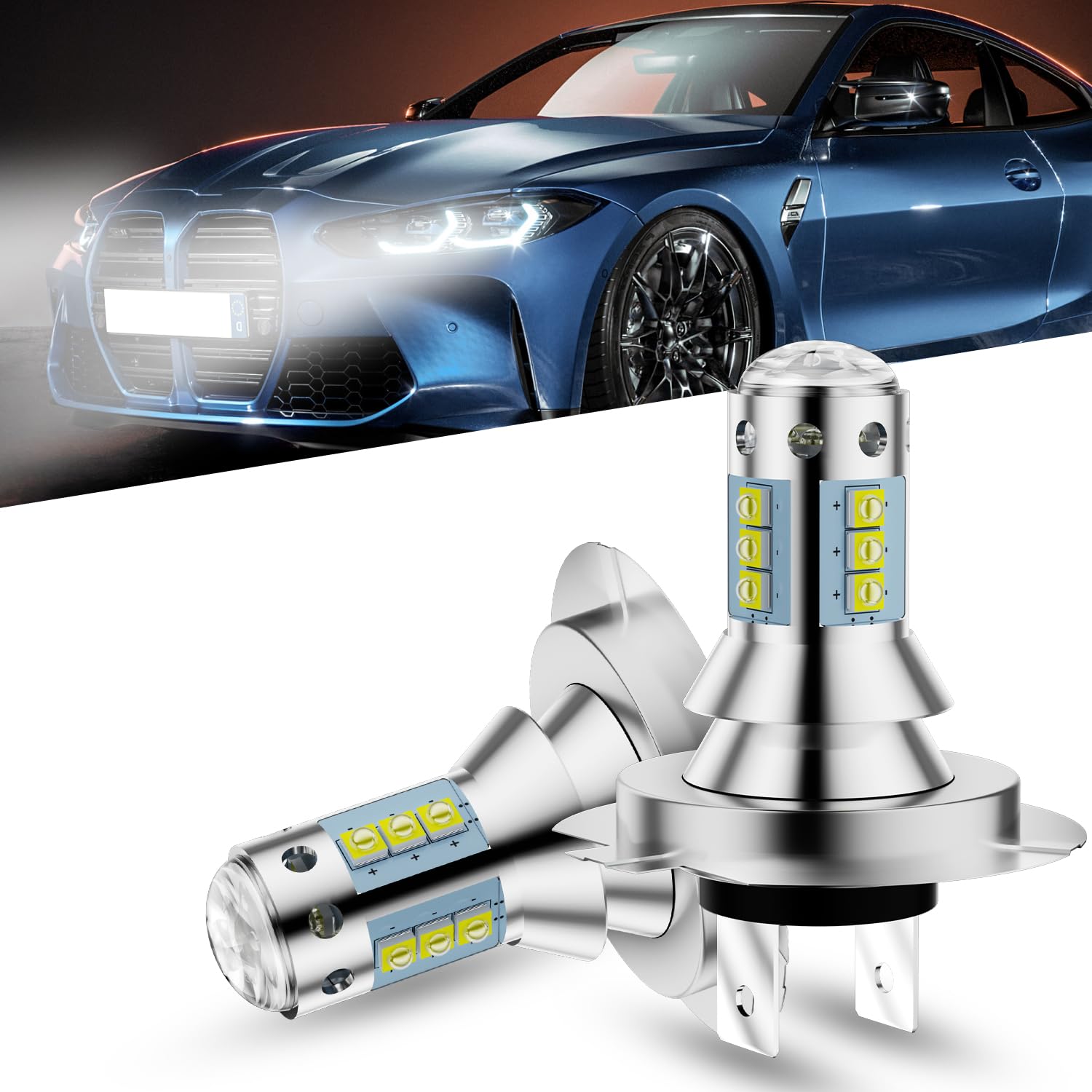 Kit de Conversion Ampoules H7 LED de Voiture Ampoules Auto de Rechange pour Lampes Halognes et Kit de Conversion Ampoules H7 LED de Voiture Ampoules Auto de Rechange pour Lampes Halognes et