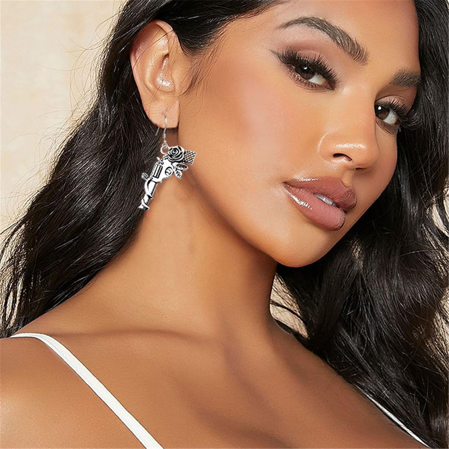 6 Pairs Western Cowboy Dangle Earrings for Women Vintage Gun Cattle Head Horseshoe Boots Hat Western Earrings Rodeo Country Earrings - Image 2