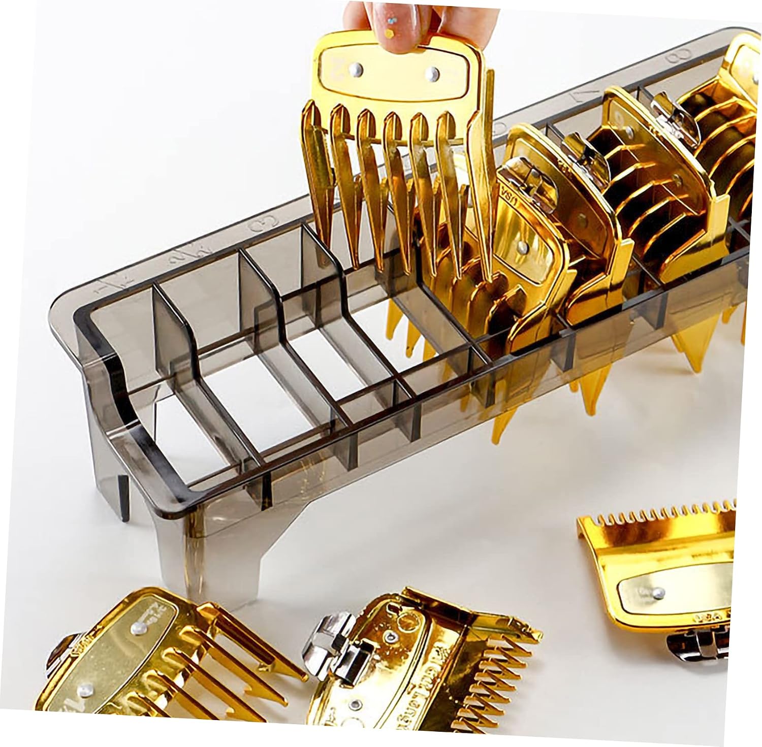Hair Clipper Guard Holder Case for Barbershop Universal Plastic Clipper Comb Holder Base Guide Comb Storage Box for Hair Styling Tools