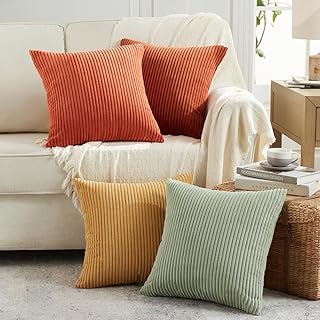 Fancy Homi Set of 4 Boho Decorative Throw Pillow Covers 16x16 Inch for C...