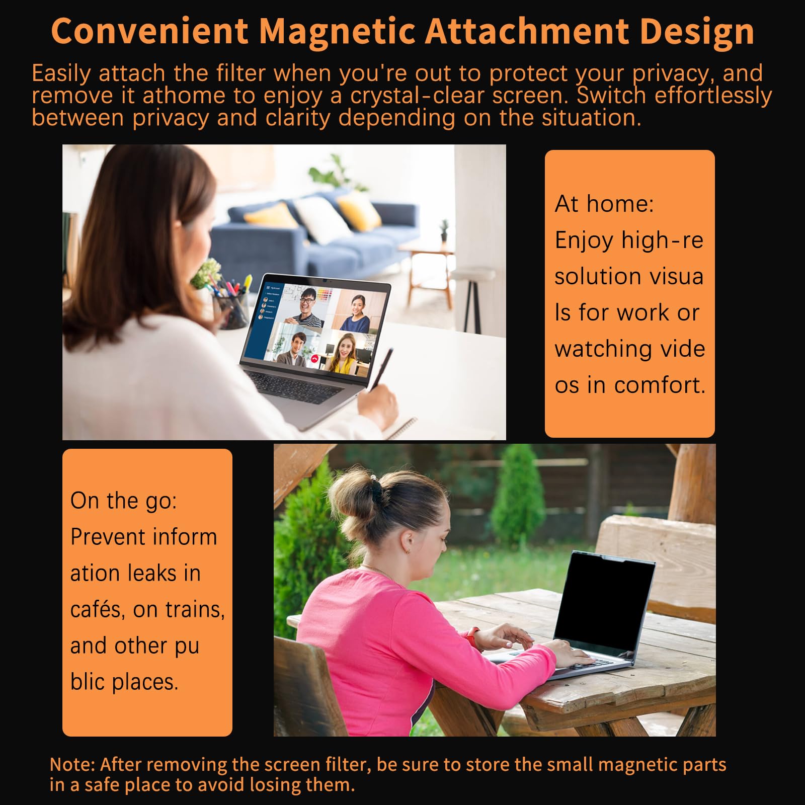 Magnétique Filtre de Confidentialité pour 15,6 16:9, Amovible Film Protecteur d'écran, Privacy Anti Espion Filtre, Anti-Lumière Bleu Anti-Reflet Film pour Écran d’Ordinateur & Moniteur 15,6