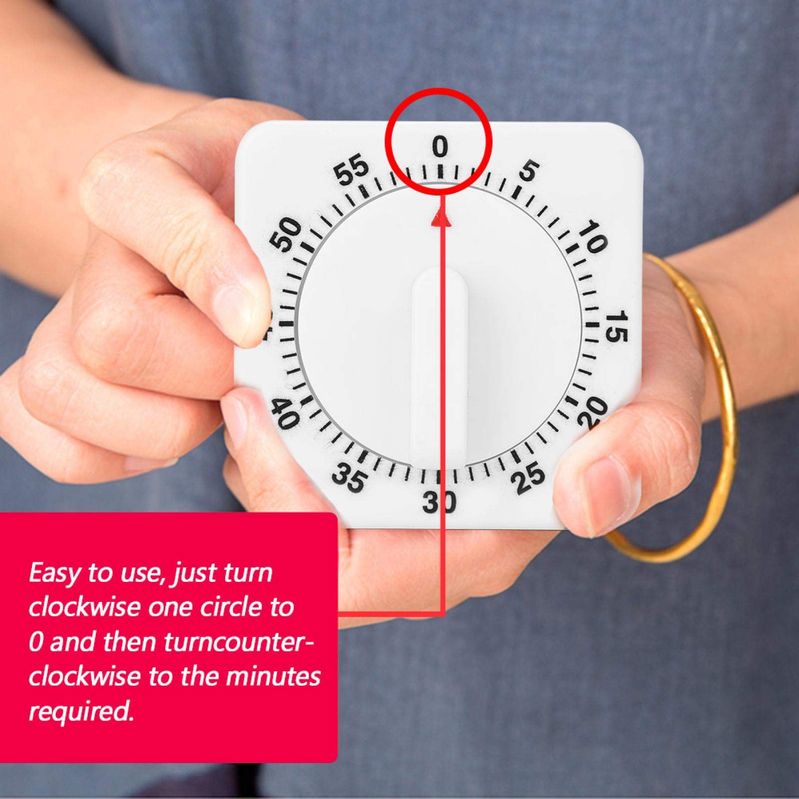 Timer Da Cucina Analogico 60 Minuti - Allarme 80 DB, Magnetico, Design Retrò Per Cucina E Casa - Foto 11