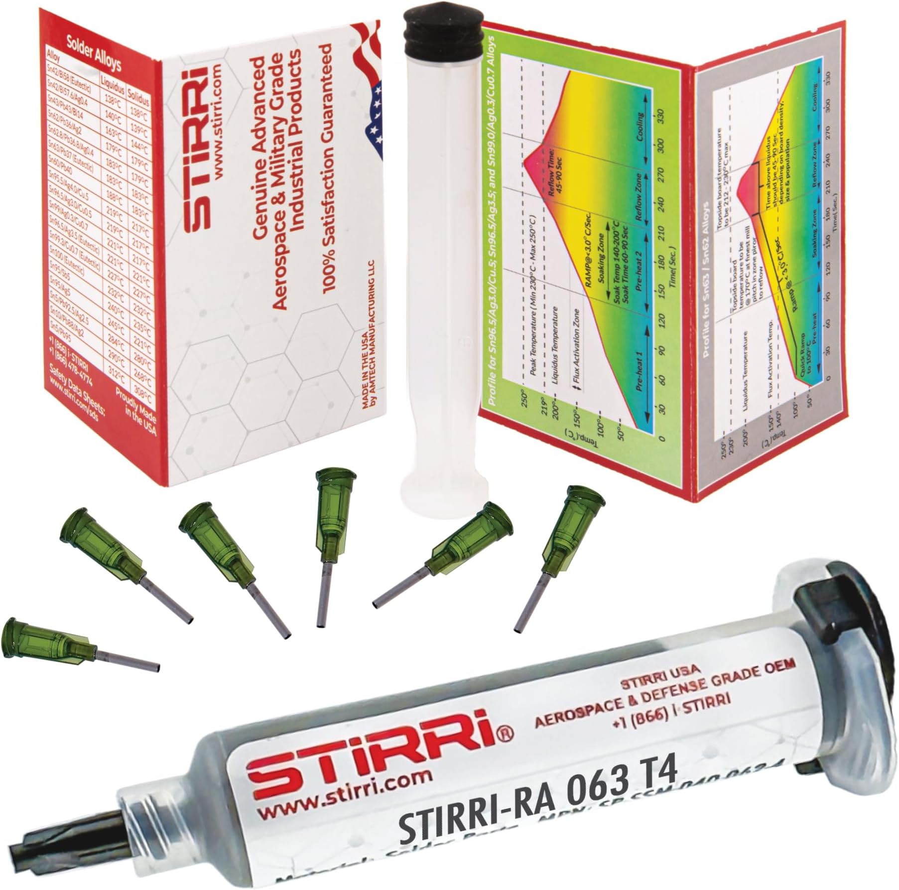STIRRI RA-063-T4 Sn63Pb37 no-clean rosin activated solder paste Type-4 (ROM0) - 40g syringe kit - medium activity eutectic MT solder paste for electronics repair, stencil printing, BGA