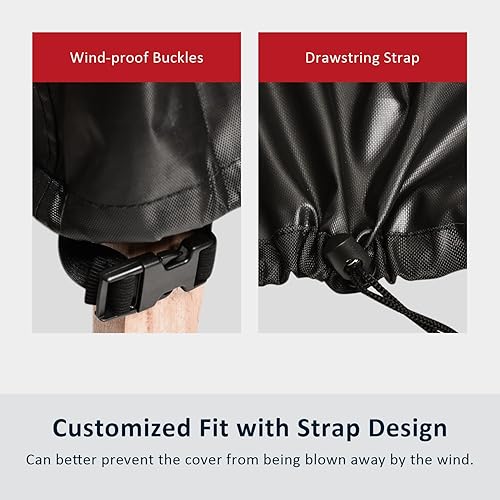 Miniatura 8 de Juego de fundas seccionales para muebles de patio, grandes, impermeables, extralargas, juego de muebles de exterior, fundas para sofá biplaza,