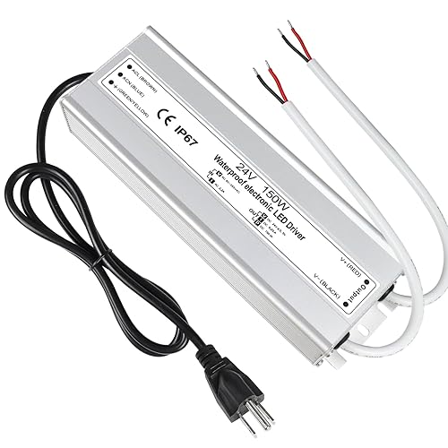 Miniatura 118 de LightningWill transformador impulsor de fuente de poder LED, impermeable, IP67, 110V CA a 12V DC con enchufe de 3 clavijas para uso externo