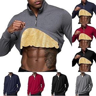 Sweatshirt Men's Sherpa Lined Fleece Jumper 1/2 Zip Stand-Up Collar Work Jumper Winter Thermal Pullover Thick Long Sleeve Clothing Plain Warm Men's Clothing S-3XL