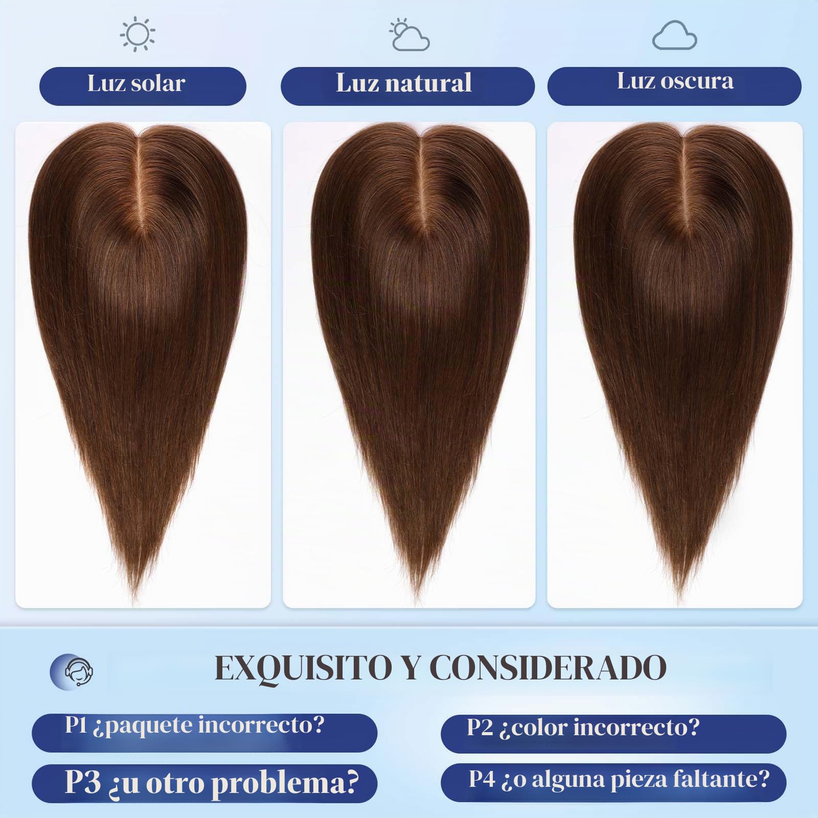 HAIRCUBE Tapa de Cabello 5"*5.5" Base para Mujeres, 14 Pulgadas castaño medio, Tapa de Cabello 100% Cabello Humano Real sin Flequillo para Mujeres con Cabello Ralo