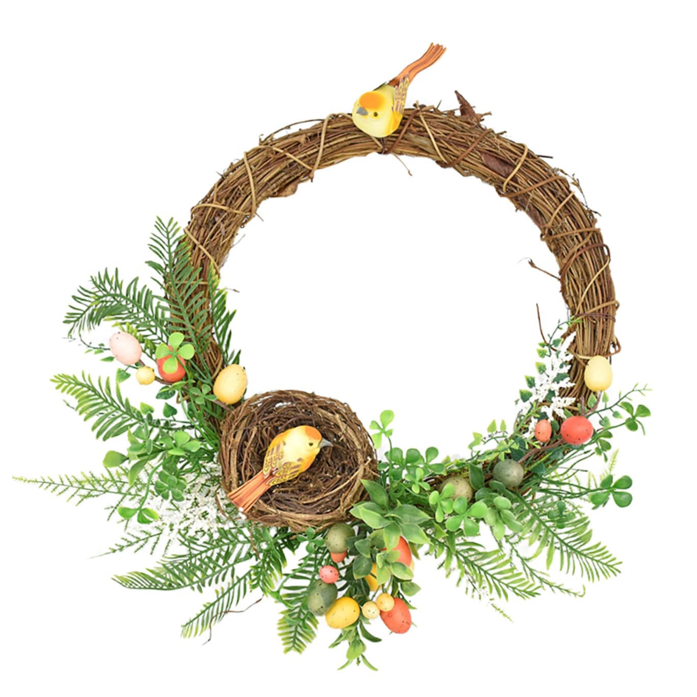 Cabilock 2 Pz Ghirlanda Pasquale Ghirlande Di Vimini Decorazioni Per Feste Alla Moda Ghirlande Succulente Artificiali Ghirlanda Di Porta in Rattan Di Porte Per Uccelli Nido Bambù