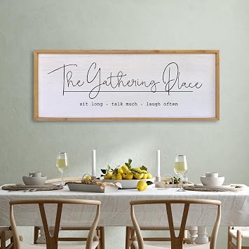 Surfapans The Gathering Place Sign Dining Room Wall Decor 40"x15" Wood