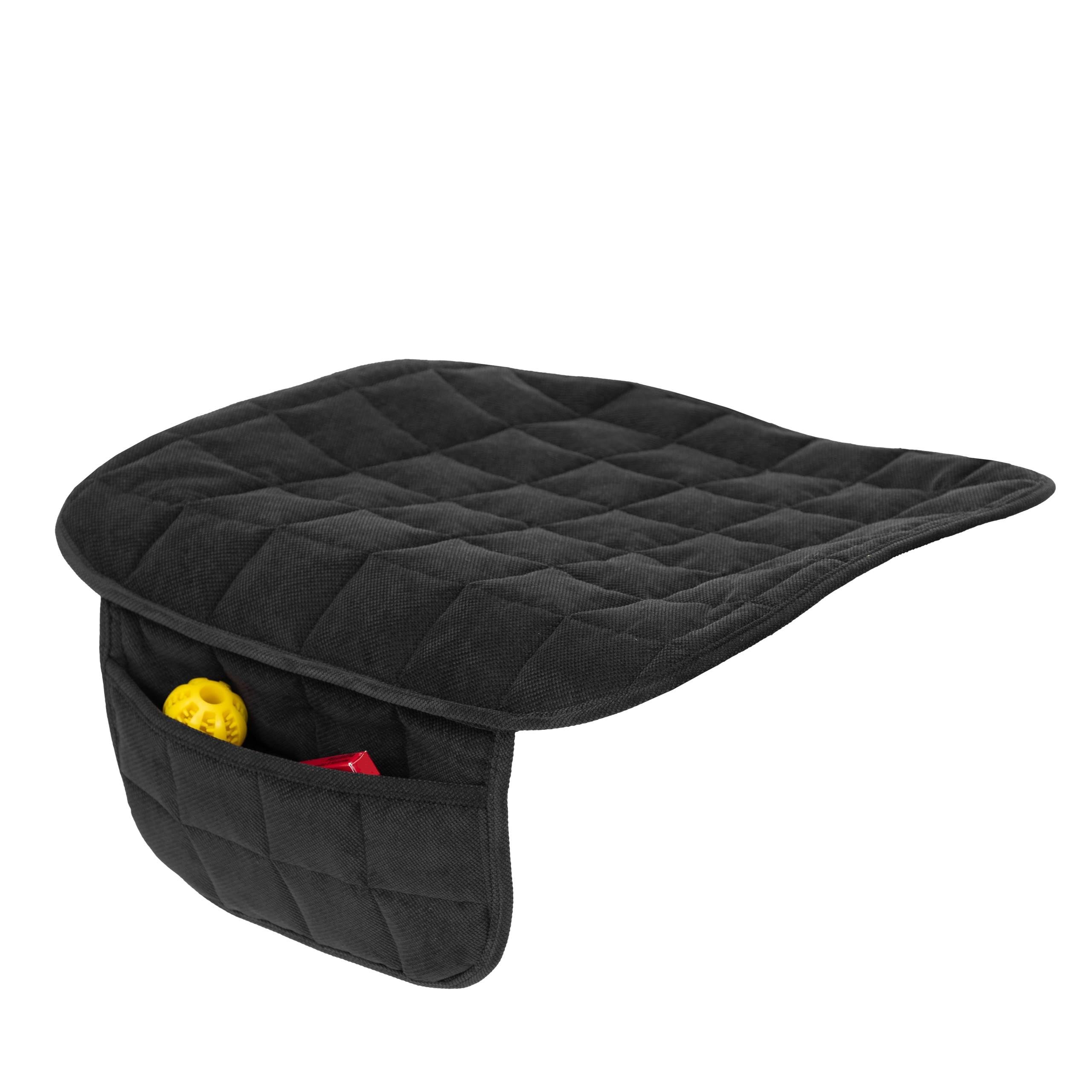 PillowPrim Auto-Vordersitzbezug für Hunde, Gesteppter & Strapazierfähig Hundesitzbezug - Kratzfeste Autoschondecke Hund Rücksitz – ideal für Kinder und Haustiere – 50x50 cm – schwarz