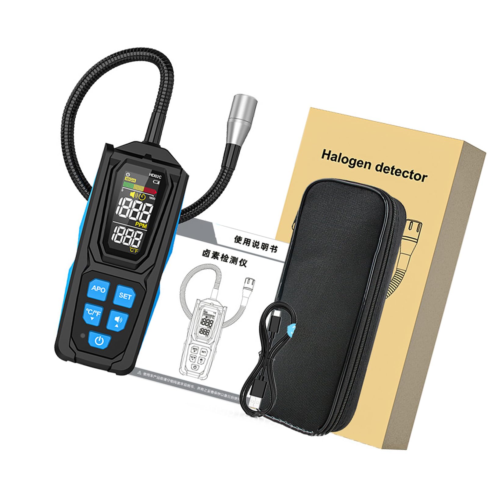 Fromceo Hd02c Freons Leak Detector High Sensitivity Halogens For 22/32 / R134a Refrigerants Monitor Air Conditioners