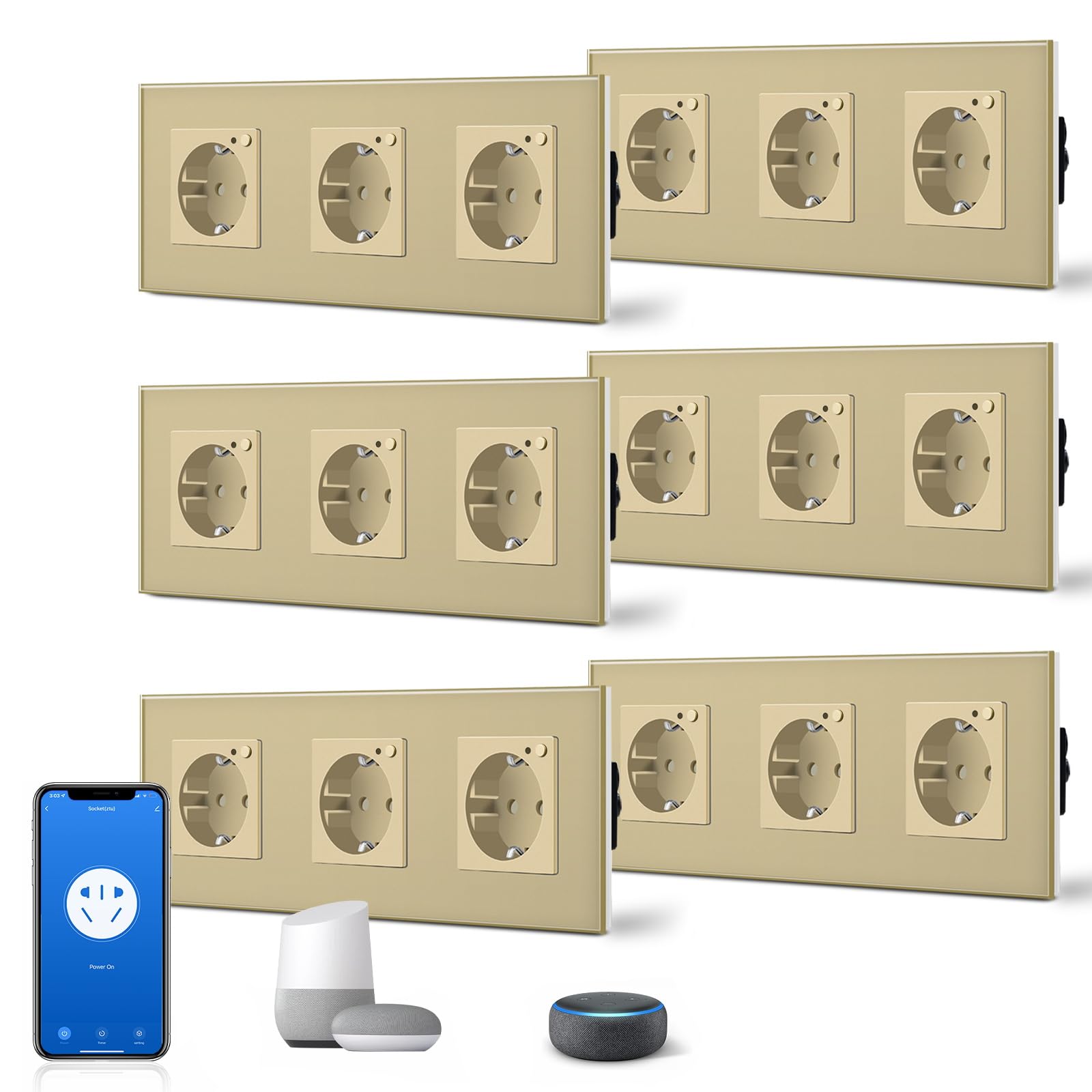 BSEED Enchufe Inteligente con 20W USB y Tipo C,Mate Enchufe Pared Wifi con Medidor Consumo,Control Remoto por APP & Voz,Requiere Cable Neutro,1 Enchufe,Blanco 86mm — view 49