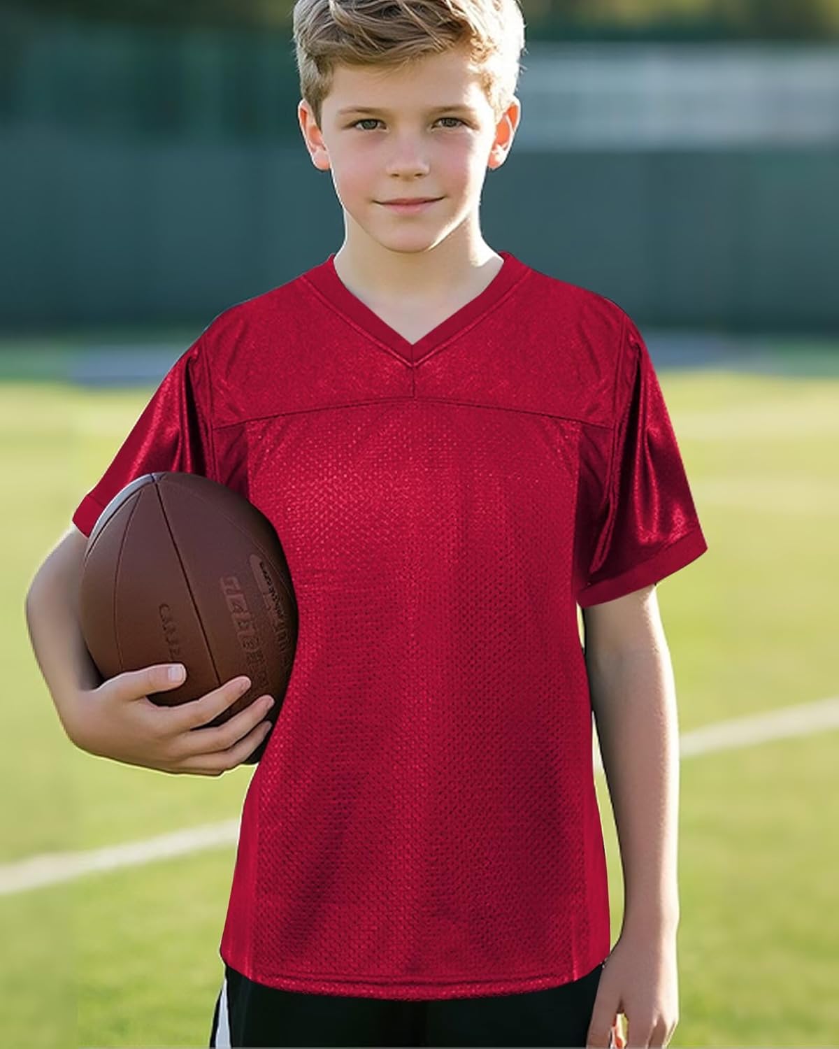 babyhealthy Youth Blank Football Jersey Mesh Athletic Practice Sports Shirt Hip Hop Soccer Tee Unisex - Image 3