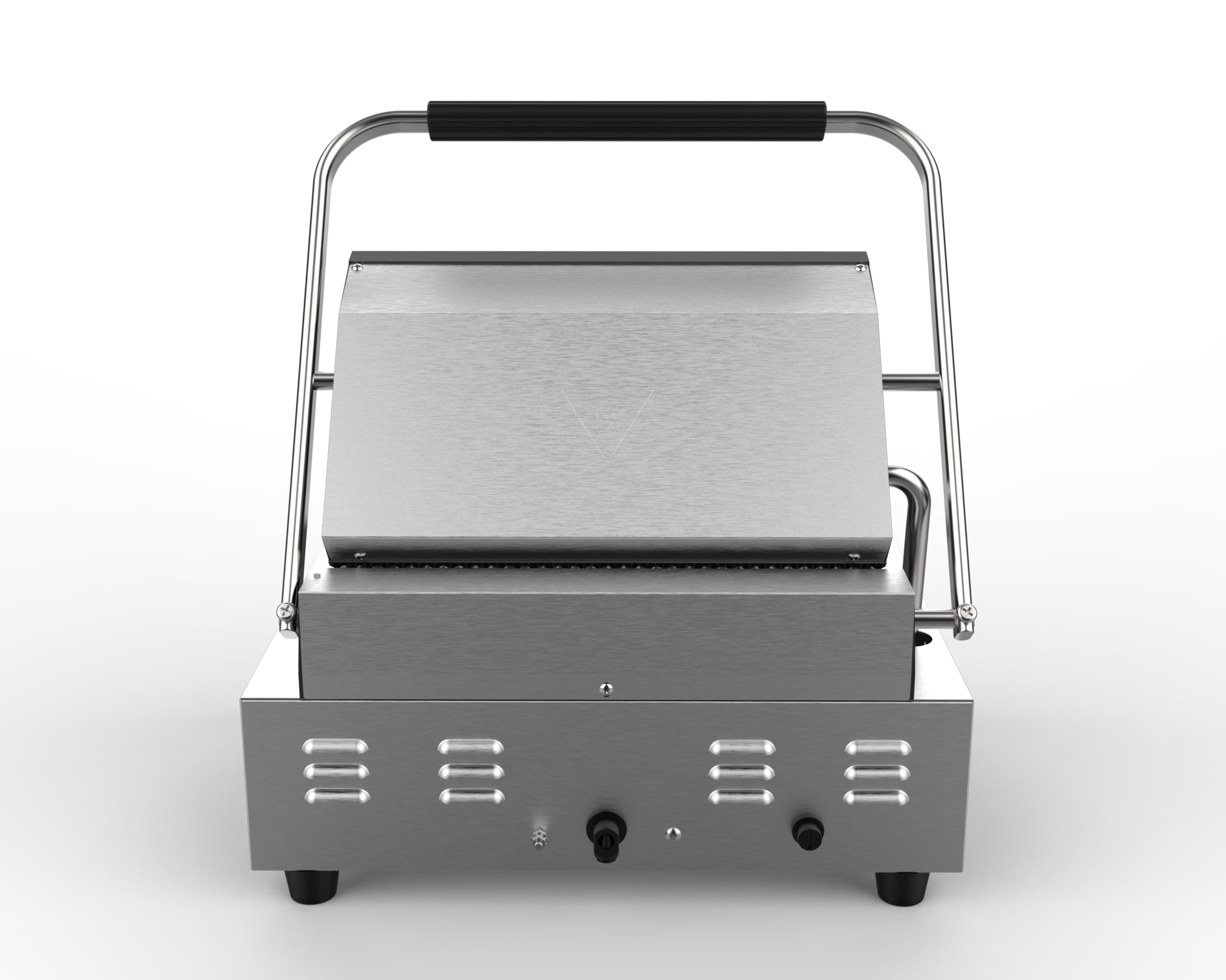 METRO Professional Plancha con Panini grill GPG1201, Superficie de Grill Ondulada, 3000 W, Acero Inoxidable, revestimiento antiadherente
