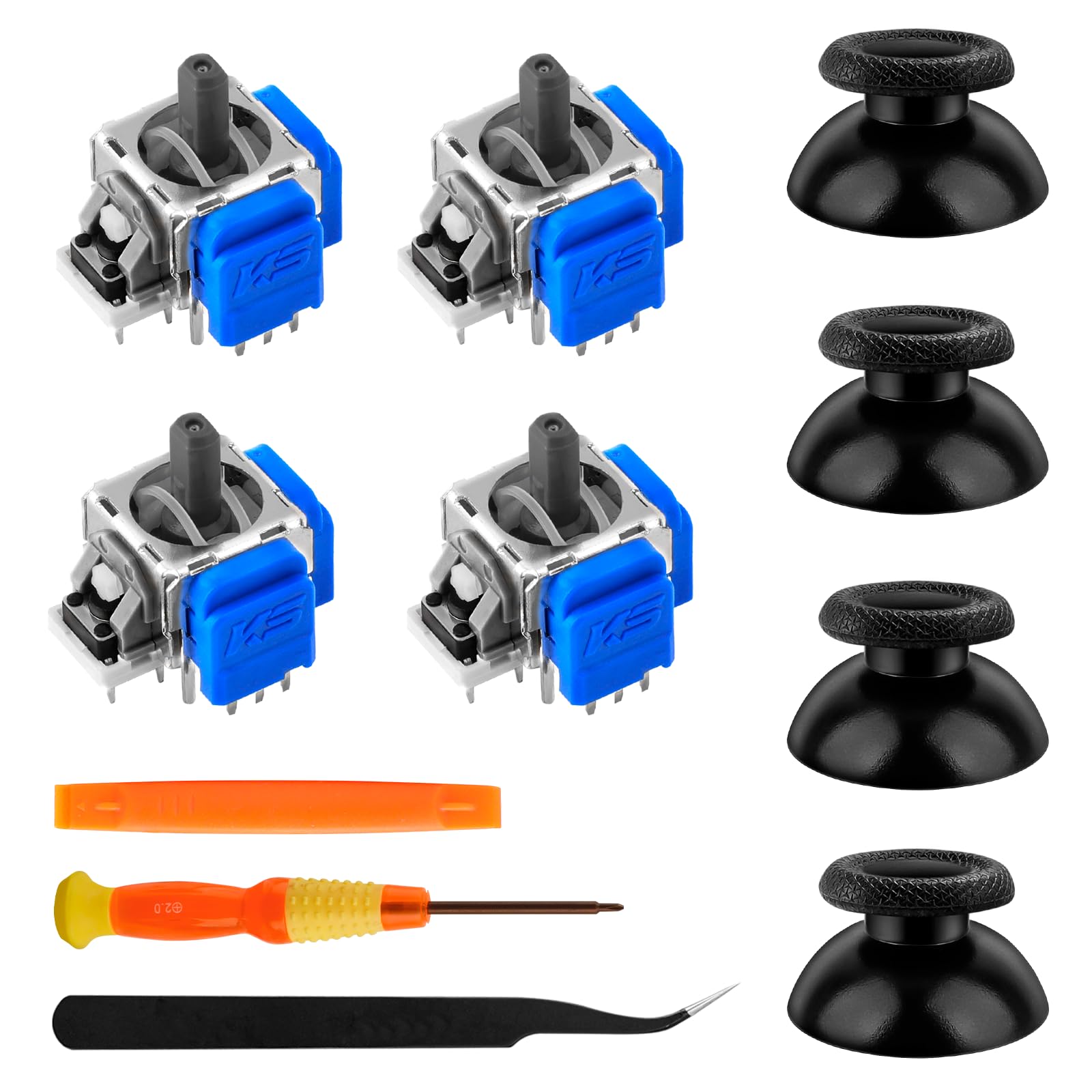 TOMSIN TMR Electromagnetic Joysticks Replacement for Playstation 5 Controller 4 Pack Anti-Drift magnetic Resistance Stick repair kit for
