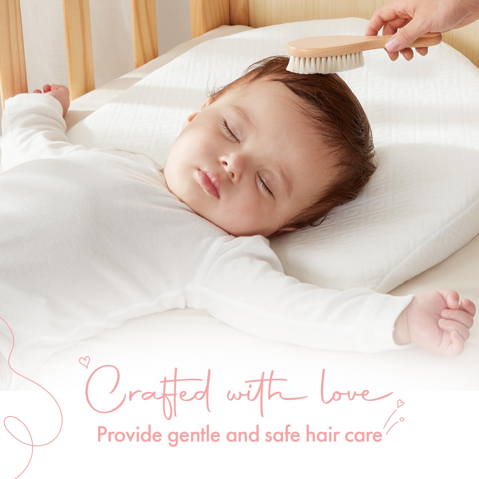 MYZI Baby Haarbürsten Set - Weiche Baby Pinsel Set für Neugeborene, Baby Kamm und Pinsel Set Mädchen und Junge, Kleinkind Haarbürste und Kleinkind Kamm - Baby Geschenkset