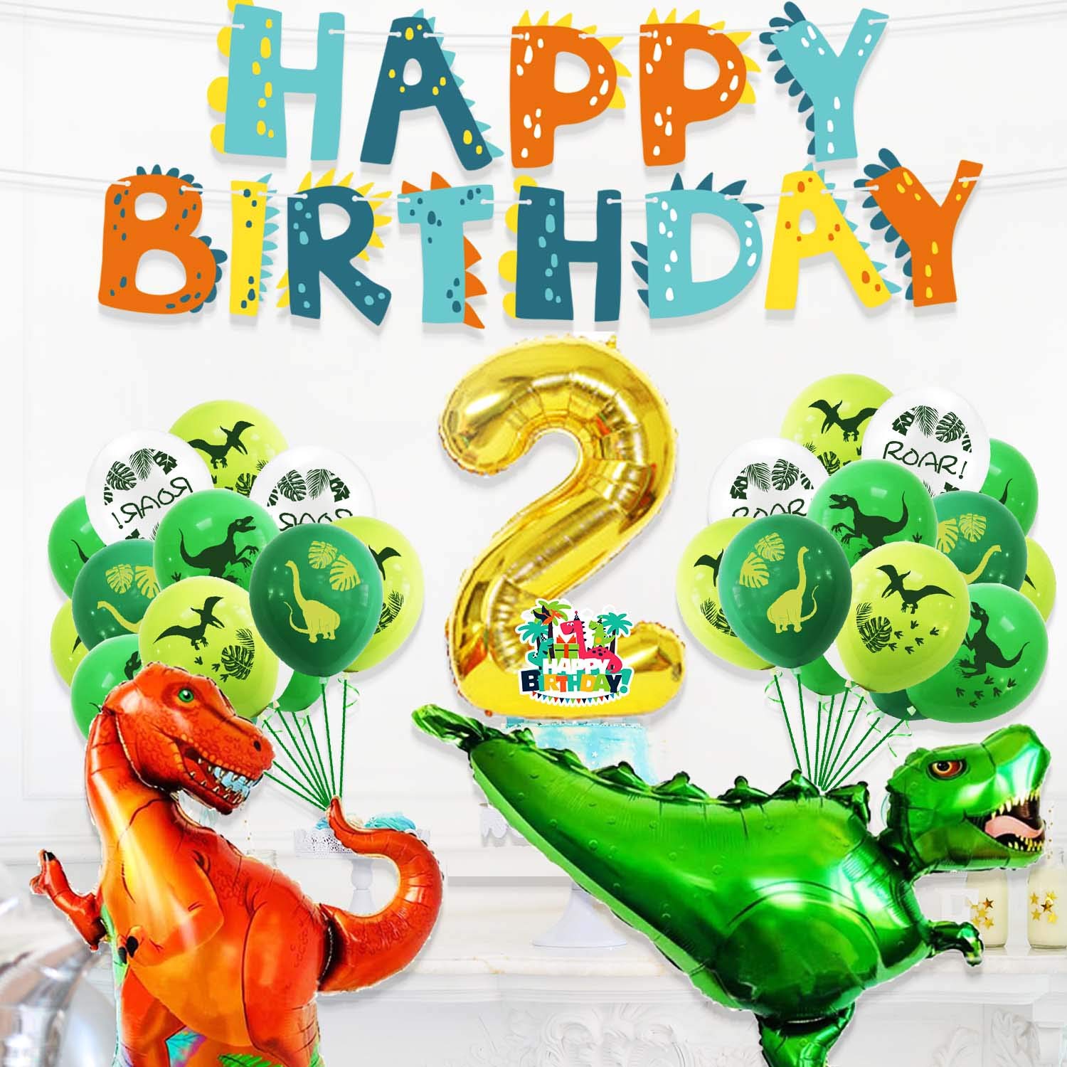 8 Pièces Ballon De Dinosaure, Géant Dinosaurs Ballons Helium, Enfants