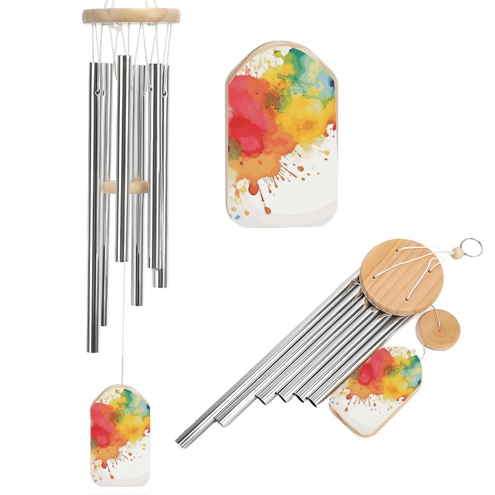 Carillon éolien au design aquarelle unique, une idée de cadeau idéale pour la maison