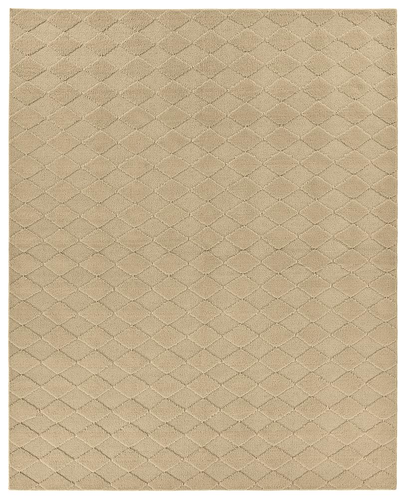 Garland Rug Diamond Solid Beige Tan 12' x 12' Soft, Non Slip Area Rug- Ideal for Living Rooms & Hallways, Stylish & Durable for High-Traffic Areas