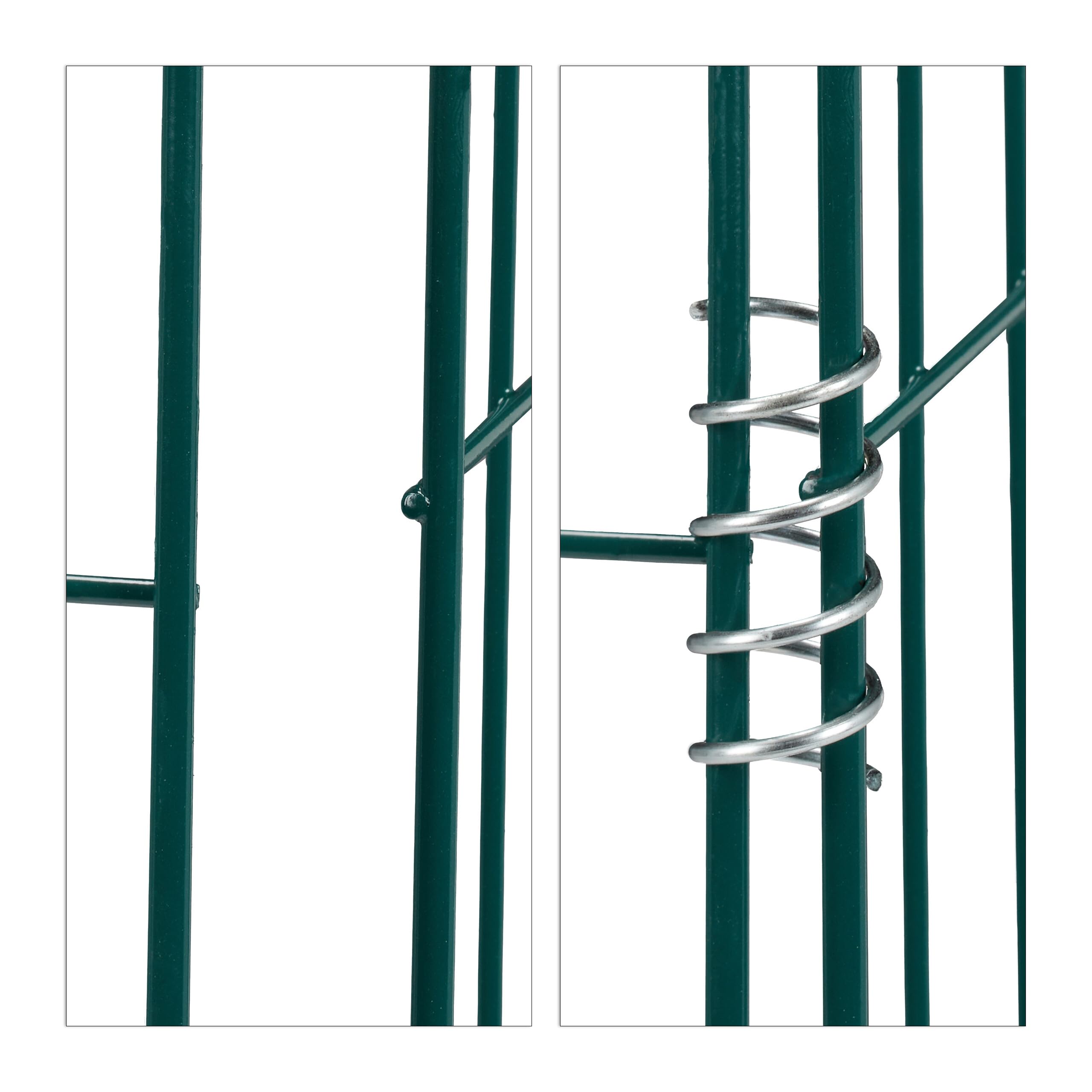 Relaxdays Compostiera in Acciaio, Set da 2 Contenitori da Giardino per Compost, HLP: 70 x 90 x 90 cm, 560 Litri, Verde